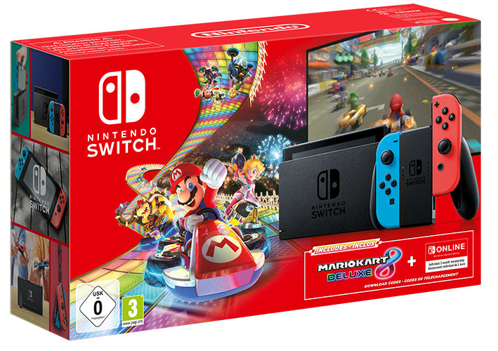 Switch Console + Gioco Mario Kart 8 Deluxe + 3 mesi abbonamento Nintendo Switch Online