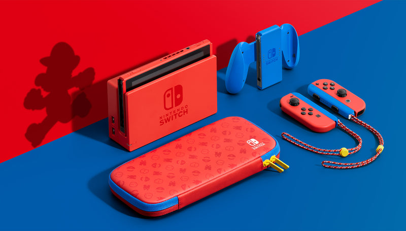 Switch Console 1.1 Mario Red/Blue Special Edition + Pochette